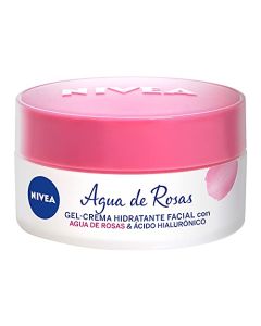 NIVEA Agua de Rosas Gel Crema Hidratante (50 ml) - Con Ácido Hialurónico para una Piel Radiante y Fresca - Ideal para Todo Tipo de Piel