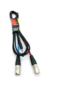 RapcoHorizon YN1-M-5 Cable" Y" 3.5mm TRS - (2) XLR Macho de 1.52 mtrs, Conectores Rean, Cable Cal 24, Color Negro.