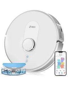 360 S8 Robot de vacío y fregona Blanco, mapeo LiDAR, 2700 Pa, Zona Prohibida, Limpieza selectiva de la habitación, Auto Recarga, Gestión de Mapas de Múltiples Pisos, Compatible con Alexa y Google