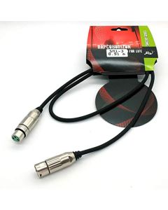 Rapcohorizon Cable para Micrófono SM1-3, 0.92 mtrs, Conectores XLR Macho-Hembra Switchcraft, Cable Calibre 24, Color Negro Mate (3).