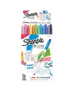 Sharpie S-Note marcadores creativos, resaltadores, colores surtidos, punta biselada, 12 unidades