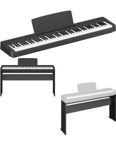 Yamaha P-145 - Piano digital negro - Piano digital ligero y portátil con 88 teclas Con Base L100-B