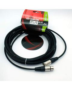 Rapcohorizon Cable para Micrófono RM1, Conectores XLR Macho-Hembra Rean, Cable Calibre 24, Color Negro Mate (30). REBAJADO.