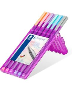 STAEDTLER - Triplus Fineliner, Estuche STAEDTLER® Triplus Fineliner, Punta Fina, Colores Pastel 0,3 mm, (6 Piezas) 334 SB6 PA