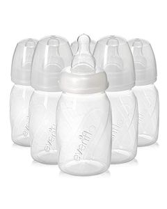 Evenflo Feeding Premium Proflo Vented Plus - Biberones de polipropileno para bebés, recién nacidos y bebés, ayuda a reducir los cólicos, transparente, 4 onzas (paquete de 6)