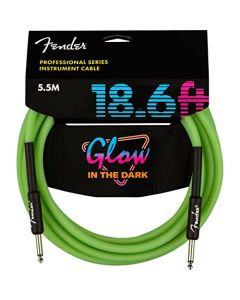 Fender Professional Series - Cable de instrumento que brilla en la oscuridad, con garantía limitada de por vida, recto, verde, 16 pies