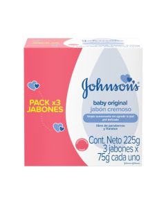 Jabón en Barra para bebé JOHNSONS Original 75 gr 3-Pack