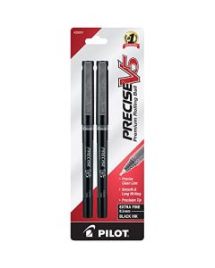 Pilot Precise V5, Bolígrafo, Tinta Líquida Negra, Blíster 2 Piezas (25001), 2-Pack, Negro