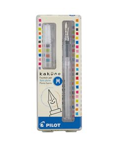 Pilot Pluma Fuente Kakuno, barril translúcido, punto mediano, estuche con una pieza.