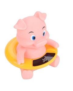 Termómetro del Baño Del Bebé, Seguro Bebé Baño Termómetro con Sensor Chip LED Pantalla de Temperatura Flotante Linda Animal Estilo Baño Juguete (Cerdo Rosa)