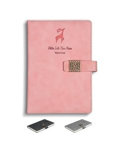 Cuaderno A5,Cuaderno de Notas con Cierre Magnético,200 Páginas,Libreta de Notas Pasta Dura de PU,5.7 x 8.27 Pulgadas,para Escribir, Tomar Notas,Llevar un Diario(Rosa)
