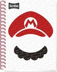 SCRIBE SUPER MARIO, Cuaderno Espiral Doble Profesional de Pasta Dura, Raya de 200 Hojas, Multicolor, 7506129448349 (Diseño de Portada Aleatoria)