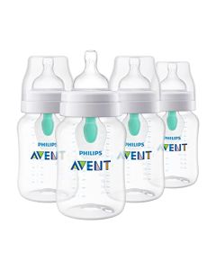 Philips AVENT Biberones anticólicos, 9 onzas, paquete de 4, transparente,