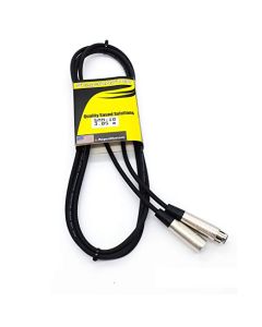 Rapcohorizon Cable para Micrófono SMM-10, 3.04 mtrs, Conectores XLR Macho-Hembra, Cable Calibre 24, Color Negro Mate (10)