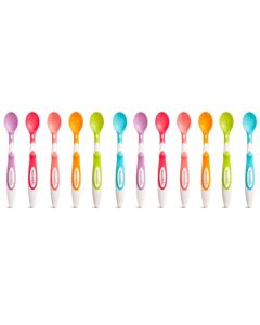 Munchkin - Cucharas para bebés de Punta Suave, Colores Variados, 12 Unidades