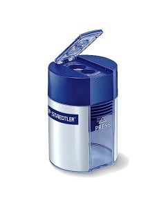 Staedtler - Sacapuntas doble, Empaque de fábrica, Plateado/Azul
