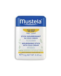 Mustela Baby Nourishing Stick - Lip & Face Moisturizer for Dry Skin - with Natural Avocado, Cold Cream & Beeswax - 0.32 oz.