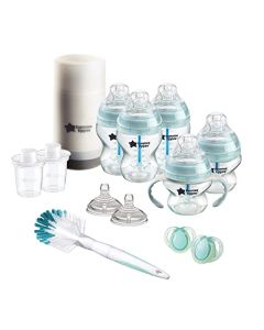 Tommee Tippee - Juego de biberón anticólico para bebé, juego completo y de regalo, color blanco, Original, Boy