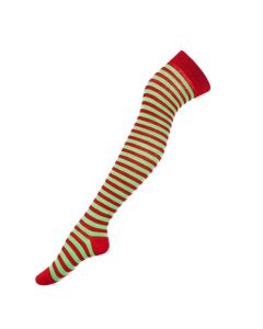 Medias Calcetas Elásticas de Algodón y Lycra Diseño Navideño a Rayas para Mujer, Cómodas, Suaves, Mayor Durabilidad y Elasticidad