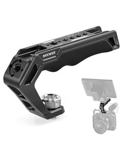 NEEWER Top Handle Manija Superior de la Cámara con Pines de Ubicación ARRI de 3/8 ", Empuñadura con Roscas de 1/4" 3/8 "y 3 Zapatos Fríos, Compatible con SmallRig Handles Camera Cage Video Rigs, CA007