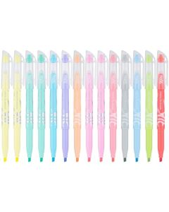 Pilot, FriXion - Rotuladores borrables en colores pastel claro, punta de cincel, paquete de 14, colores surtidos