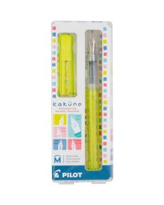 PILOT Pluma Fuente Kakuno, barril color verde traslúcido, punto mediano, estuche con una pieza