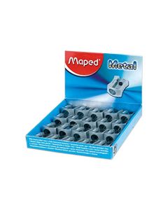 Maped - Sacapuntas de metal clásico, 1 agujero, tamaño compacto, duradero, construcción totalmente metálica, paquete de 20 sacapuntas