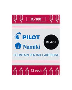 Pilot IC100, Repuesto, Tinta Líquida Negra, Cartucho, Caja 1 Caja c/u 12 Cartuchos (69100)