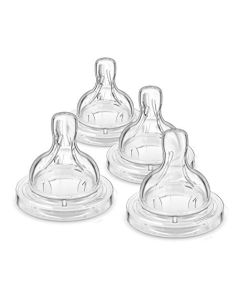Philips Avent Anti-Colic Baby Bottle Flow 1 Nipples, 4 pk, SCY761/04, Clear