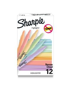 SHARPIE - Resaltadores de bolsillo, colores pastel suaves, surtidos, punta de cincel, 12 unidades