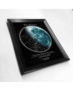 Mapa estelar personalizado con marco 40 x 32 cm Cuadro de proyección de estrellas Regalo Aniversario Cumpleaños Novios Pareja Boda