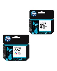 PSA Kit Tinta HP 667 Colores Negro Y Tricolor Original Buen Rendimiento De Impresión Alta Calidad con Textos Definidos Y Colores Vívidos COMPUTO Y PAPELERIA