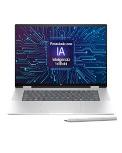 HP Laptop Envy x360 16-ac0000la, Intel Core Ultra 7, 32 GB RAM, 1 TB SSD, Pantalla OLED UWVA (2880x1800), Táctil, 16", Windows 11 Home, Teclado en Español, Garantía México, Plata Glaciar
