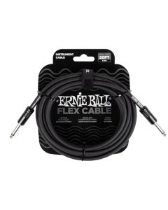 Ernie Ball Flex Cable para instrumentos, recto/recto, 6.1m - negro