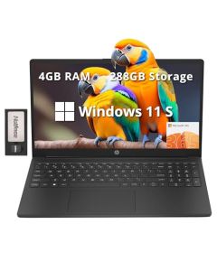 HP Portátil Stream de 14" HD Alto Brillo, Intel Celeron N4120, 16GB de RAM, Capacidad de 256GB (128GB eMMc+128GB de Tarjeta USB), Cámara HD, Carga Rápida, 1 Año de Office 365, Win 11 S, Plata