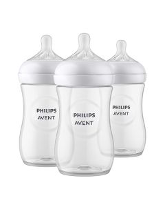 Philips Avent Biberón Natural Response│con válvula anticólicos│9 oz/260 ml│1 m+│Flujo 3 Medio│3 pzs│SCY903/03