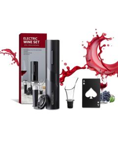 Keknif Sacacorchos vino - Batería Suministro eléctrico Sacacorchos electrico 5 En 1 Automático Juego de Abridor de Vino Eléctrico Kit Vino Equipo Adecuado para fiestas bares restaurantes