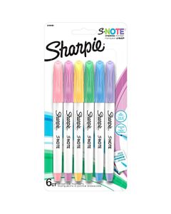 Sharpie S-Note - Marcadores creativos, colores surtidos, punta de cincel, 6 unidades (2130683)