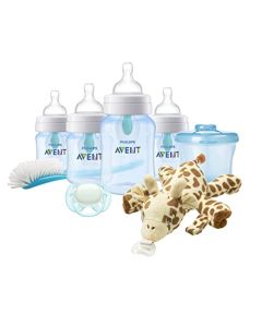 Philips AVENT SCD307/03 - Biberón anticólicos, juego de regalo para recién nacido con Snuggle, color azul