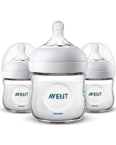 Philips Avent - Biberón natural Philips SCF01037 Avent de 4 onzas, paquete de 3 SCF010/37