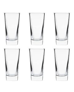 Borgonovo Palladio - Juego De 6 Vasos De Vidrio De 320 Ml. Vaso Transparente Cristal Elegantes para Restaurantes, Fiestas, Té, Helado, Cerveza, Jugo, Cóctel, Limonada Set 6 piezas