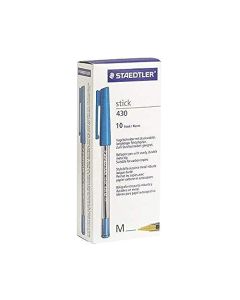 STAEDTLER Bolígrafo de punta de bola, color azul, paquete de 10 unidades