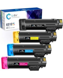 LxTek - Cartucho de tóner compatible con Xerox Phaser 6510, WorkCentre 6515 de alto rendimiento (1 negro, 1 cian, 1 magenta, 1 amarillo, paquete de 4