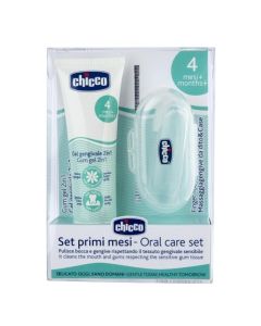 chicco set de Cuidado Dental Primeros Meses con dedal y pasta dental para bebés, 1.0 Unidad