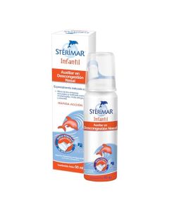 Stérimar Infantil 100% Natural con Solución de Agua de Mar de Rápida Acción para la Descongestión Nasal en Bebés Mayores de 3 meses y niños, 50 ml