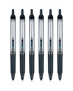 Pilot Precise V7 RT bolígrafo de tinta líquida recargable y retráctil, punta fina (0,7 mm), tinta negra, paquete de 6 (13616)