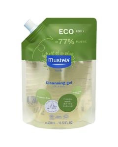 Mustela Bio Orgánico, Gel de Baño Cara-Cuerpo, Refill, 400ml