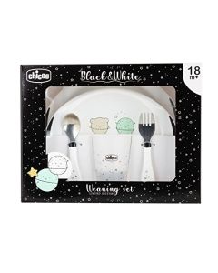 Chicco Set de Comida Black&White Planeta Edición Limitada para Bebés 18 meses en adelante