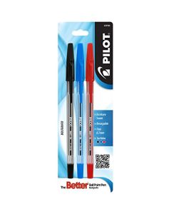 Pilot 39704 Better Bolígrafo, Tinta Aceite Colores Surtidos, Fino, Usa Repuesto, Blister de 3 Piezas, Colores Surtidos