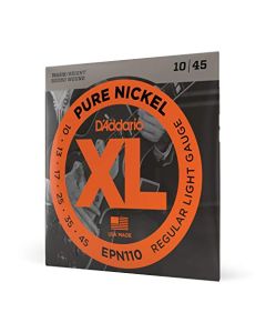D'Addario Cuerdas Guitarra Eléctrica | Cuerdas de Guitarra | EPN110 - Juego de cuerdas para guitarra eléctrica, material de níquel .010 - .045, Color plateado